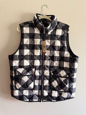 Woolrich Black & White Quilted Buffalo-Check Vest XXL new with tags